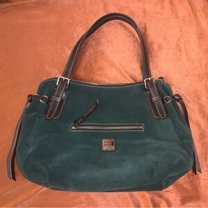 Dooney & Bourke Green Suede Luxurious Hobo Shoulder Bag